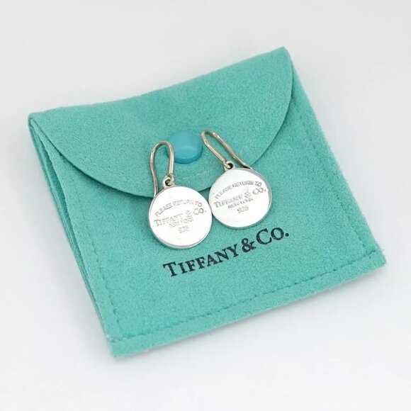 Tiffany & Co. Return to Round Hook Drop Earrings Silver 925 Auth w/Bag #37626 - Picture 6 of 6